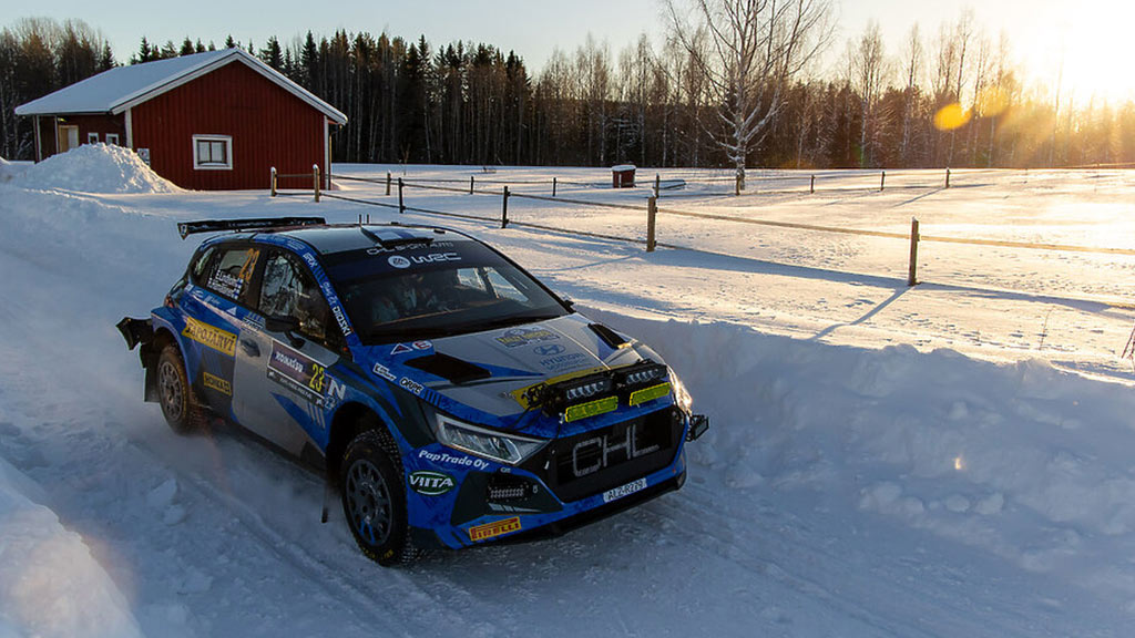 Hyundai i20 N Rally1 Hybrid en carrera.