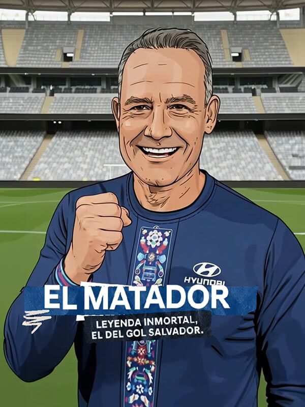 El matador con playera de Hyundai para mundial de futbol
